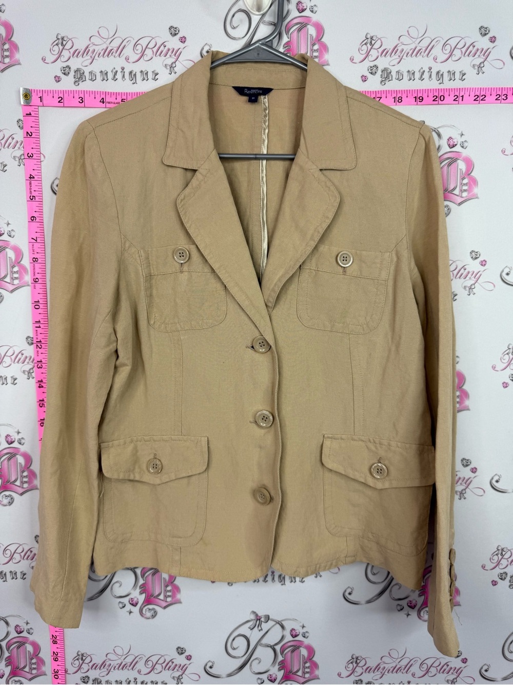 Reitmans linen blazer Tan Women's Button-Front Blazer Jacket